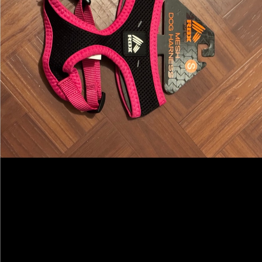 Rex Mesh Dog Harness in Black and Pink